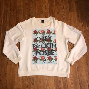 Obey Roses Crewneck Sweater, Size: Medium
